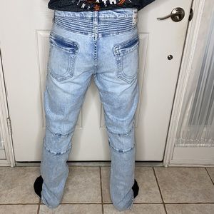 👖True Religion Rocco Moto Relaxed Skinny Men’s 34x34 New Light Wash Jeans NWT👖